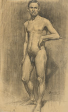Study of a standing male nude, 1908-1914.