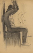 Study of a man sitting on a chair, 1910-1920.