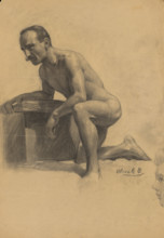 Study of a man kneeling on one knee, 1910-1920.