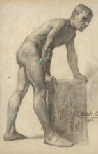 Study of a male nude - side view, 1908.