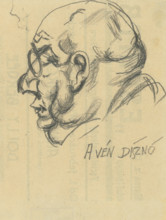 Study of a male head with glasses, 1924-1928.