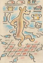4. Talking about a dog and a cat, around 1928. Additional Info: Illustrations for the book - Josef