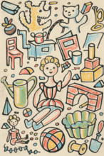 7. A story about a dog and a cat, around 1928. Additional Info: Illustrations for the book - Josef