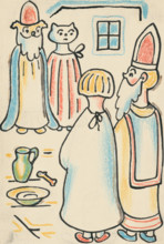 6. A story about a dog and a cat, around 1928. Additional Info: Illustrations for the book - Josef