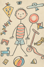 9. A story about a dog and a cat, around 1928. Additional Info: Illustrations for the book - Josef