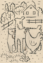 14. Talking about a dog and a cat, around 1928. Additional Info: Illustrations for the book - Josef