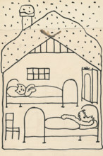 17. Talking about a dog and a cat, around 1928. Additional Info: Illustrations for the book - Josef