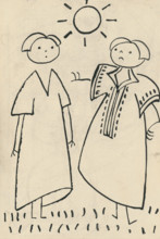 22. A story about a dog and a cat, around 1928. Additional Info: Illustrations for the book - Josef