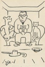 24. A story about a dog and a cat, around 1928. Additional Info: Illustrations for the book - Josef
