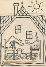 39. Talking about a dog and a cat, around 1928. Additional Info: Illustrations for the book - Josef