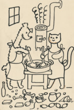 11. The Tale of the Dog and the Cat, around 1928. Additional Info: Illustrations for the book -
