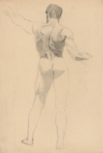 Male nude from behind, 1880-1904.