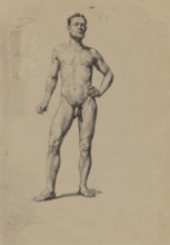 Study of a male nude, 1850-1855.