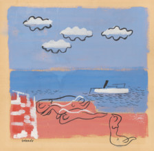On the beach, 1933-1934.