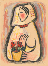 Girl with a basket of flowers, 1937-1938.