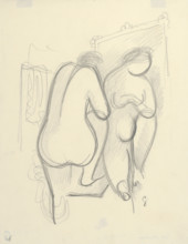 In front of mirror, 1936-1937.