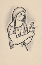 Girl with a flower, around 1926-1927.