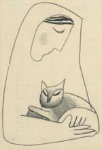 Girl with a cat in her arms, 1937-1938.
