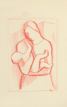 Mother with child in her arms, 1934-1936.