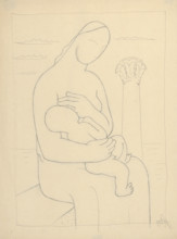 Mother with Corinthian column in the background, 1928-1932.