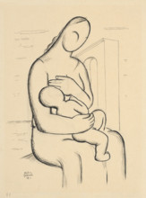 Nursing mother with architecture in the background, 1928-1932.