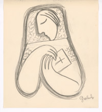 Woman with a prayer book, 1938.