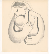 Mother with child in her arms, 1938.