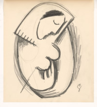 Study of a woman with a bowed head, 1938.