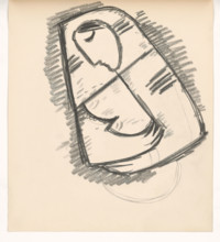 Study of a woman in a scarf composed on a diagonal, 1938.