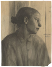 Study of a female head in profile, 1898.