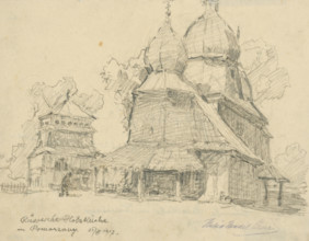 Russian Wooden Church, 1917.