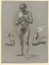 Study of a standing male nude, 1893.