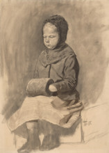 Study of a seated girl, 1892.