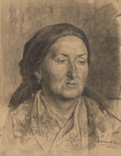 Portrait of an old woman in a scarf, 1881.