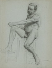 Seated man nude, 1905-1910.