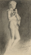 Study of a boy playing the flute, 1859.