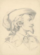 Man's head with a beard, 1877-1880.