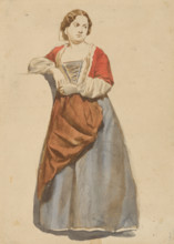 Standing woman in Albanian costume, 1851-1853.