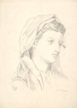 Young woman's head, 1878.