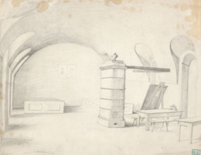 Interior of the studio, around 1850.