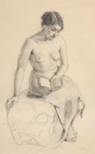 Study of a seated female nude, 1912.
