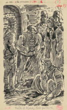 7.- In prison, 1936. Additional Info: Illustration for the book cachticka pani by J.Niznansky,
