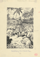 8.- They threw themselves on the ground, 1953. Additional Info: Illustration for the novel by J