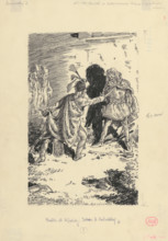 27.- He stared with a bloodied face and wide eyes, 1953. Additional Info: Illustration for the