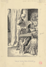 28.-He stood at the table holding an unrolled parchment in his hands and reading it, 1953.