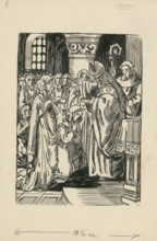 In the Church, 1928. Additional Info: Illustration to a novel by F.Urbanek Kysuc, Society of St.