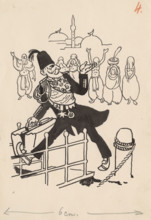 Satirical Drawing IV., around 1940. Additional Info: Kaleidoscope - drawing no. 4.