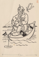 Satirical Drawing III., around 1940. Additional Info: Kaleidoscope - drawing no. 3.