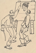 Satirical Drawing for a Magazine III., around 1940.