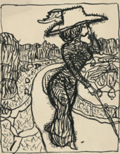 Caricature of a lady, 1908-1912.